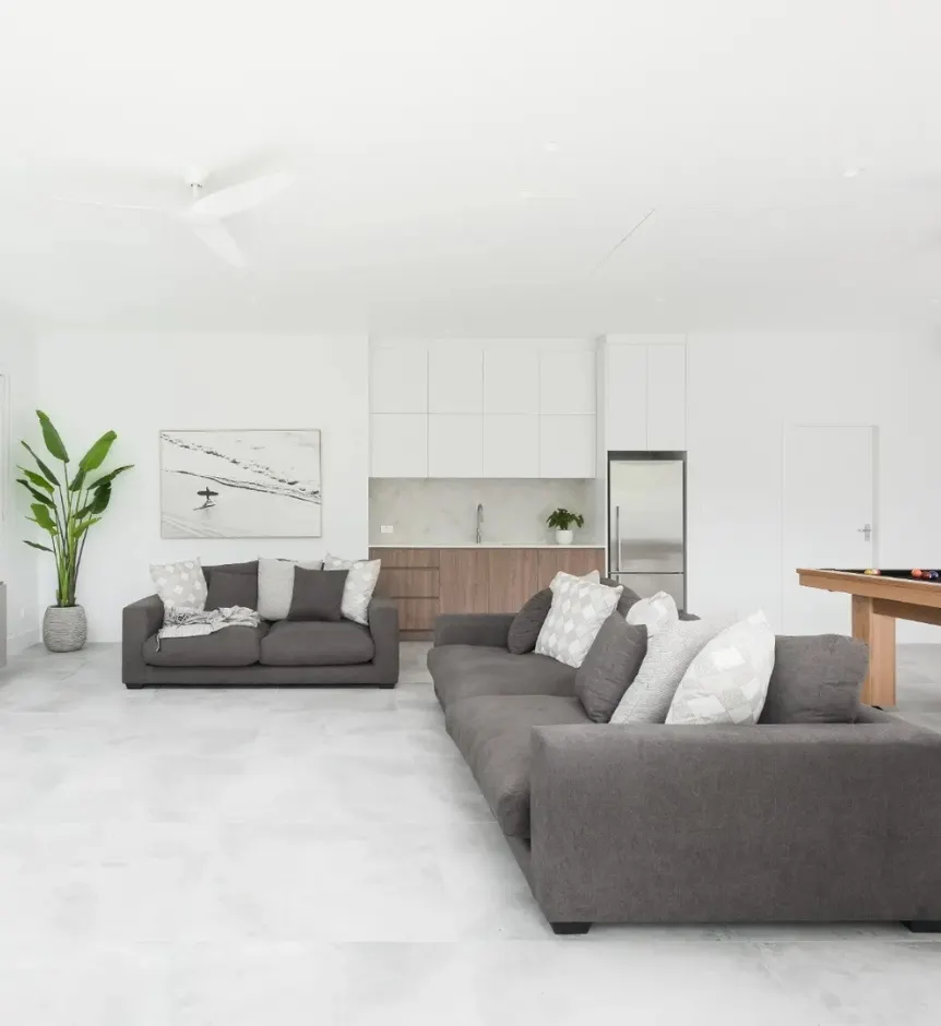 grey tiles in a living room